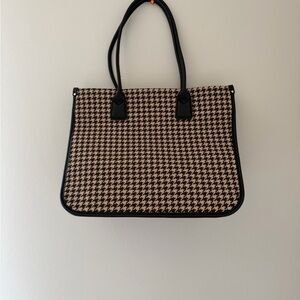 Stylish Houndstooth Tote Bag